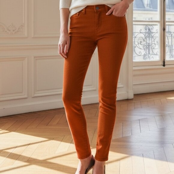 Prana Kayla  Orange Picante Dots  Patterned Skinny Jeans 4 - Picture 1 of 9